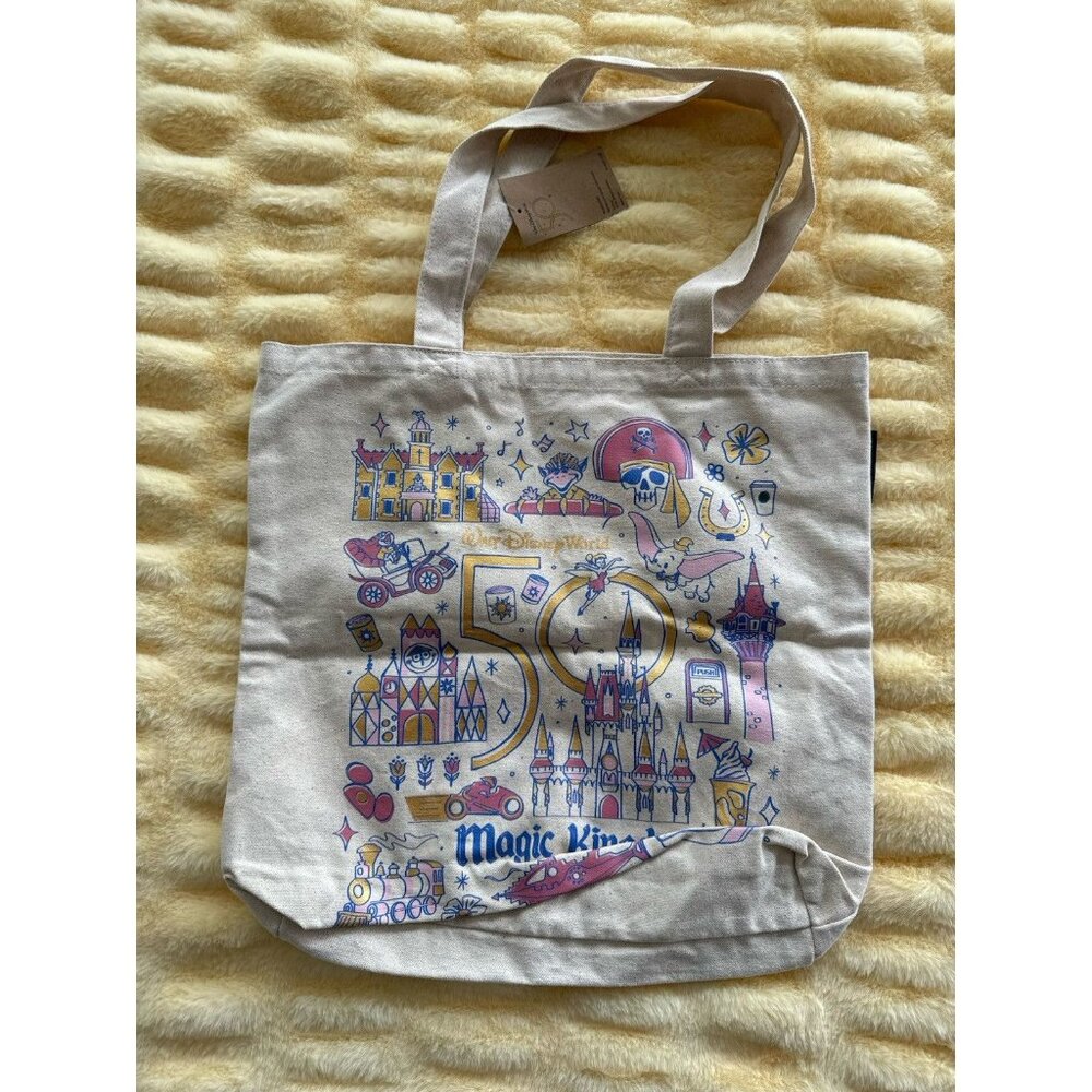 Walt Disney World 50th Starbucks Been there Magic Kingdom Canvas Tote Bag NWT - Picture 3 of 3